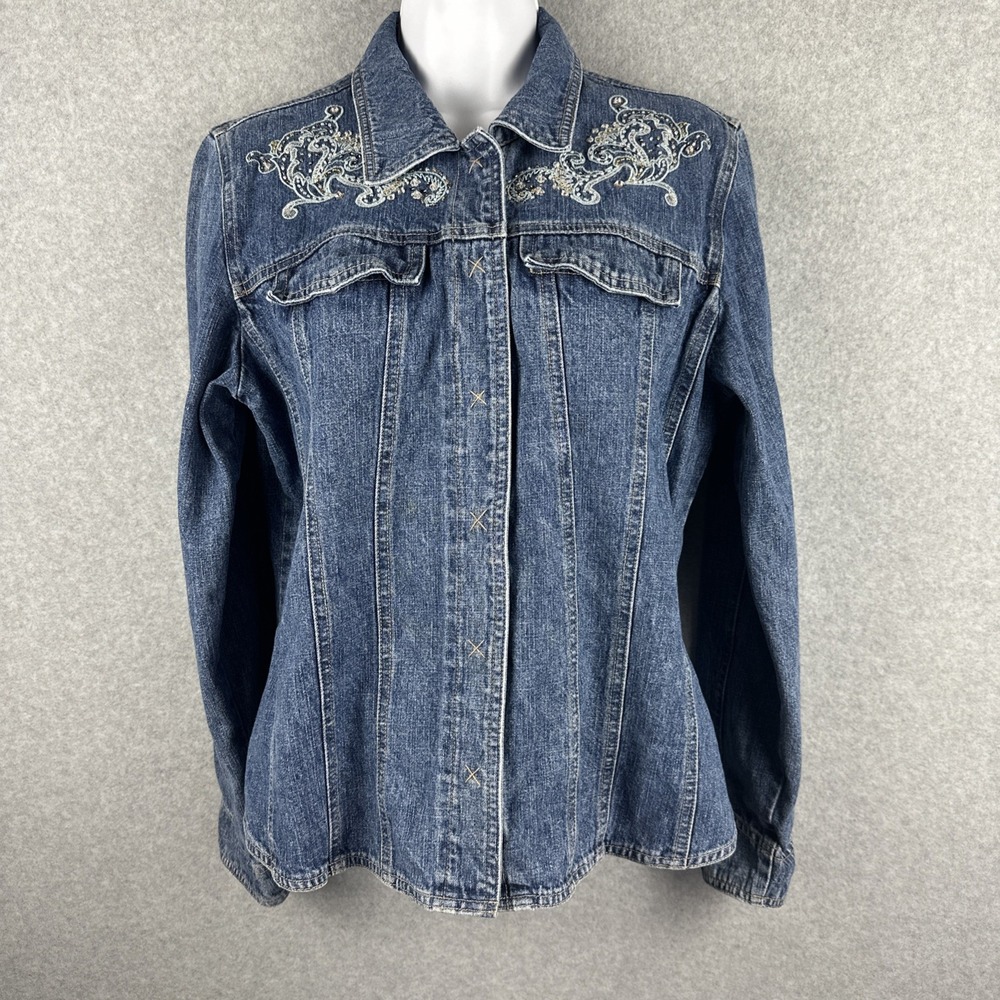 Christopher And Banks Women's Jean‎ Jacket Size Medium